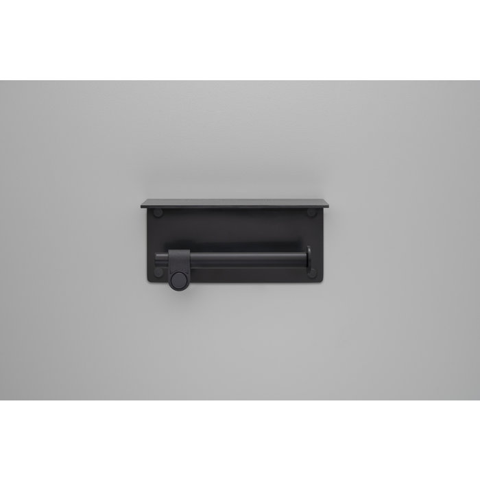 Buster+Punch Porte-rouleau de papier toilette noir solide avec étagère de Buster&Punch au look industriel