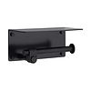 Buster+Punch Toilet Roll Holder / With Shelf / Cast / Welders Black