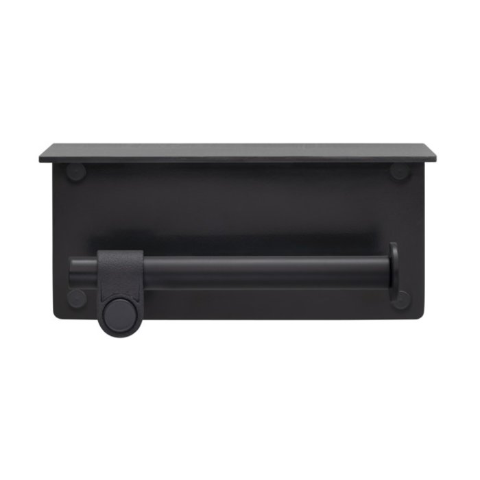 Buster+Punch Porte-rouleau de papier toilette noir solide avec étagère de Buster&Punch au look industriel