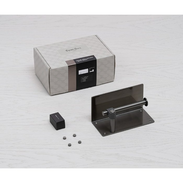 Buster+Punch Porte-rouleau de papier toilette noir solide avec étagère de Buster&Punch au look industriel