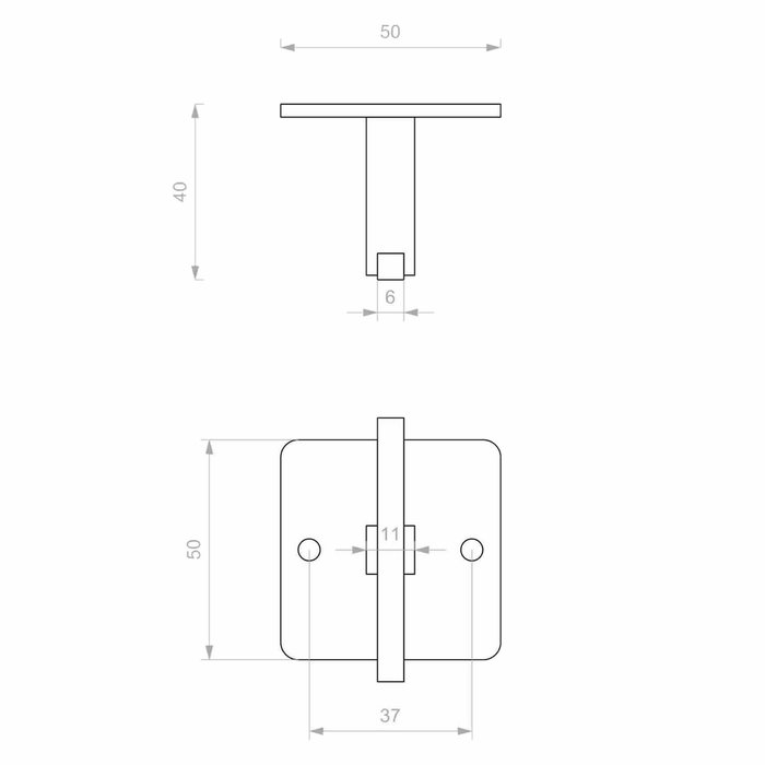 Dauby Haak verouderd ijzer zwart 50x38mm