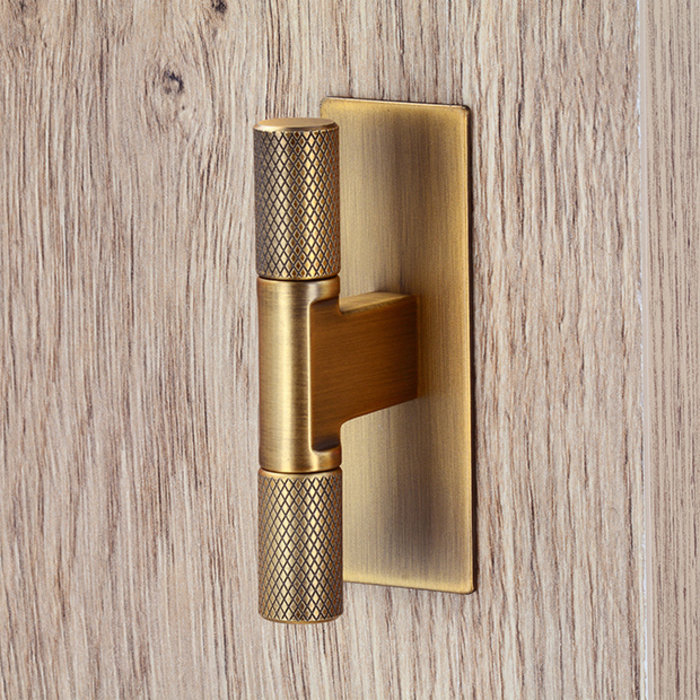 I.B.E. Achterplaat voor meubelknop 72 mm antiek messing geborsteld