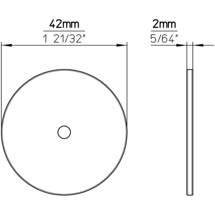 I.B.E. Rückplatte rund Ø 42mm Altmessing gebürstet für runden Möbelknopf