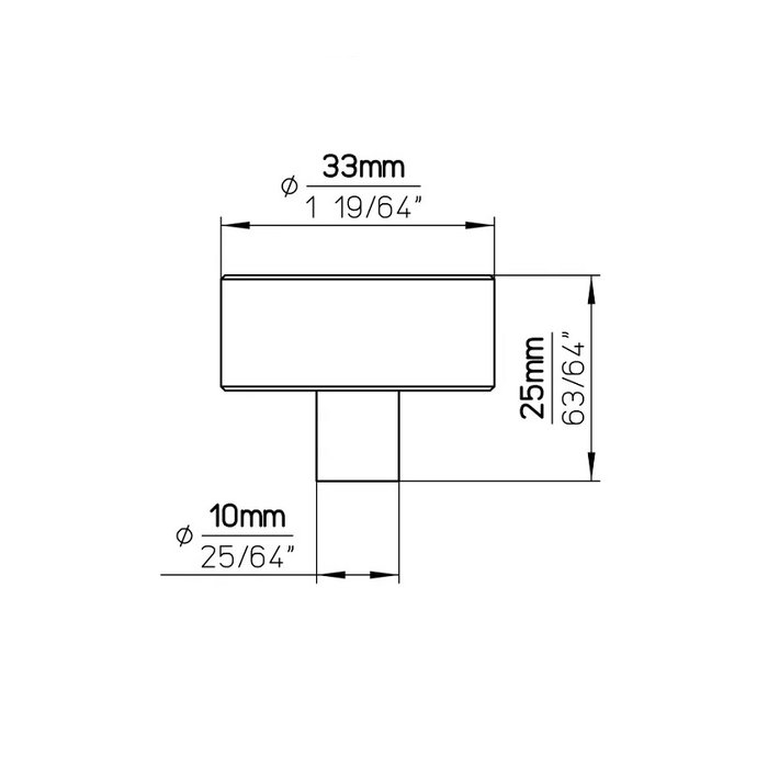 I.B.E. Bouton de meuble rond Ø 33 mm strié vieil Or
