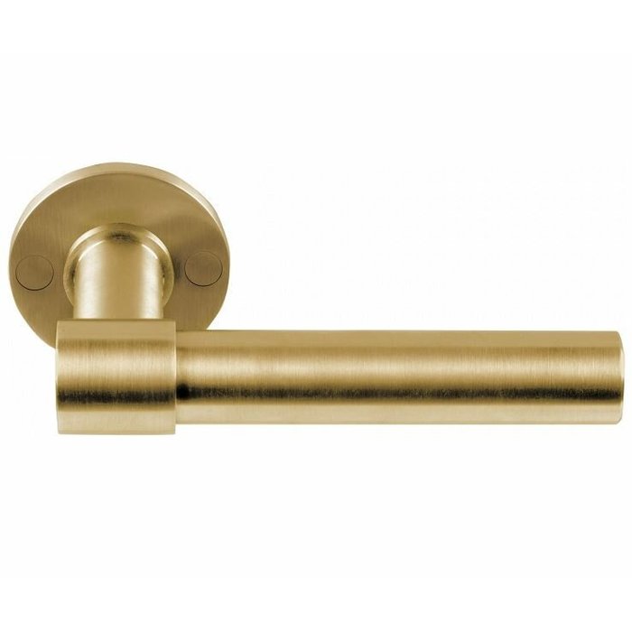 Formani One PBL20XL/50 IM solid door handle, sprung on rosette pvd matt gold