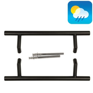 HDD Zwarte deurgreep STCOT 25/300/460 - UV Structuur - paar voor deurdikte >3 CM