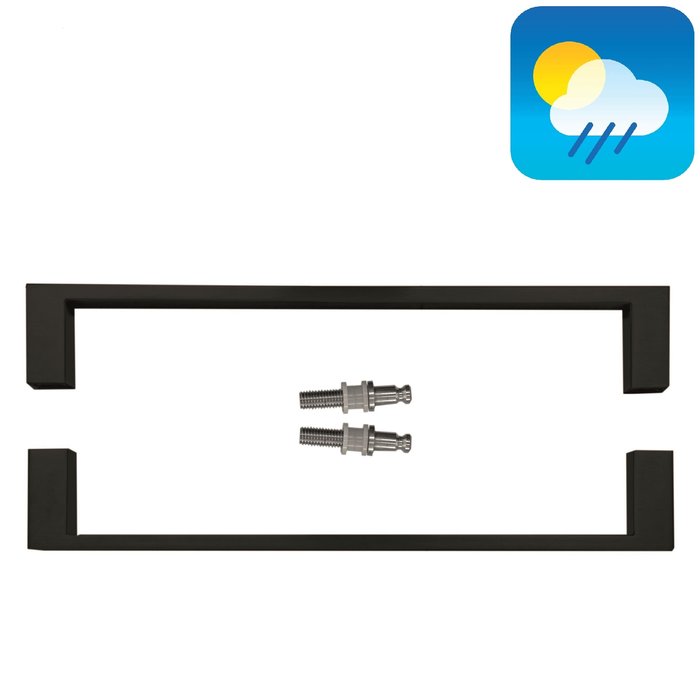 HDD Poignée de porte noire COSMIC 20/300 avec revêtement UV Structure - paire pour verre
