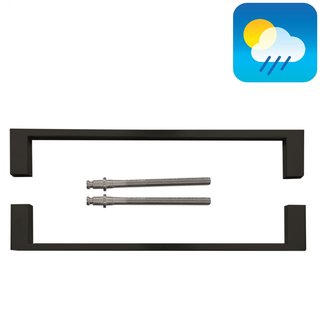 HDD Zwarte deurgreep COSMIC 20/300 - UV Structuur - paar voor deurdikte >3 CM