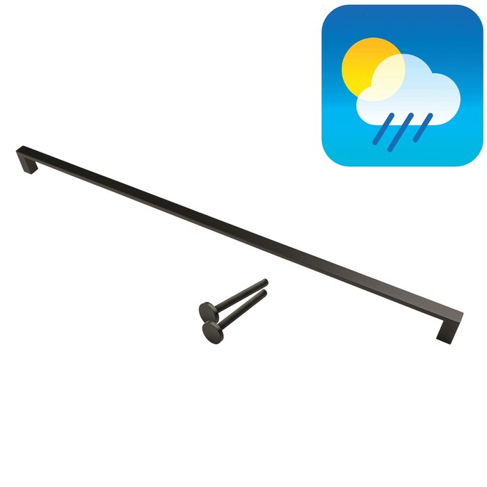 HDD Zwarte deurgreep COSMIC 20/800 - UV Structuur coating met doorgaande bevestiging