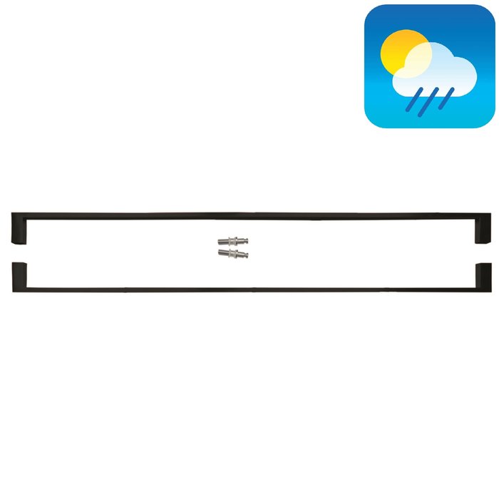 HDD Zwarte deurgreep COSMIC 20/800 met UV Structuur coating - paar voor glas