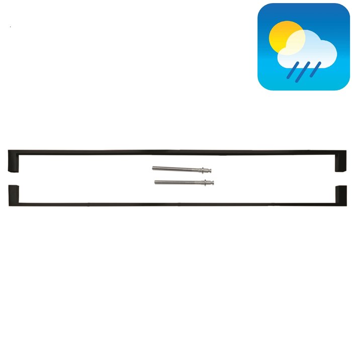 HDD Zwarte deurgreep COSMIC 20/800 - UV Structuur - paar voor deurdikte >3 CM