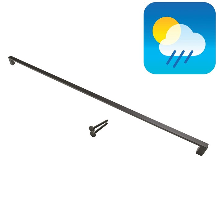 HDD Poignée de porte noire COSMIC 20/1000 - Revêtement UV Structure à fixation continue