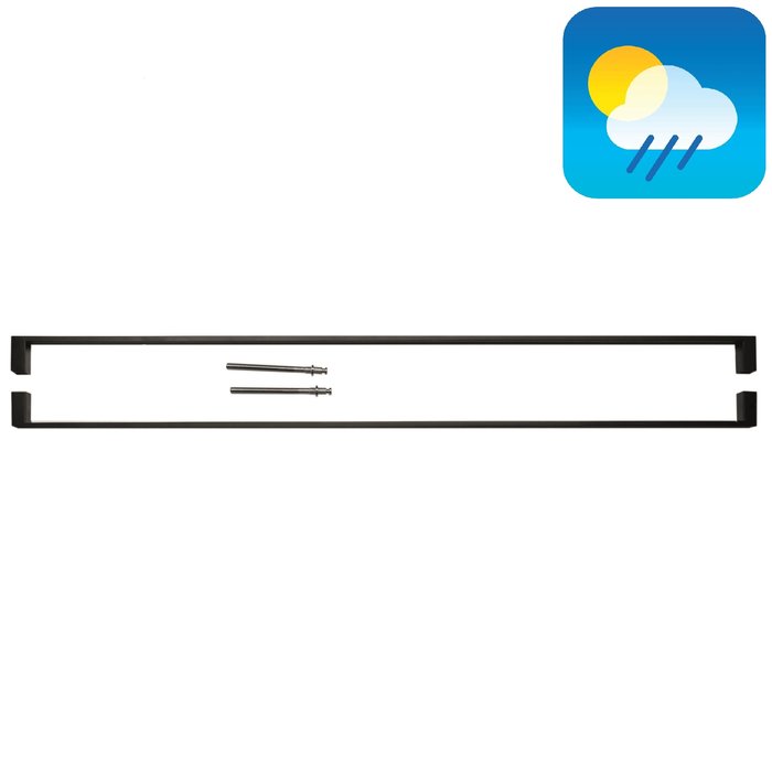 HDD Poignée de porte noire COSMIC 20/1000 - Structure UV - la paire pour épaisseur de porte >3 CM