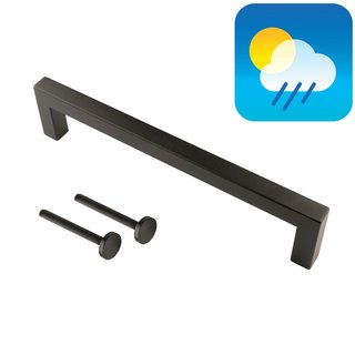 HDD Black door handle CUBICA 20/300 - UV Structure - through mounting