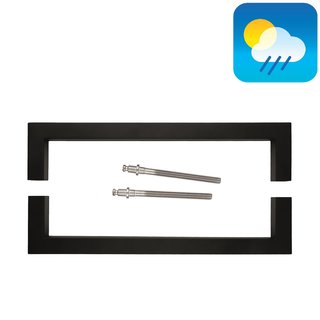 HDD Poignée de porte noire CUBICA 20/300 - Structure UV - paire pour épaisseur de porte >3 CM