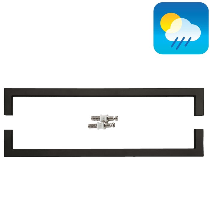 HDD Black door handle CUBICA 20/500 with UV Structure coating - pair for glass