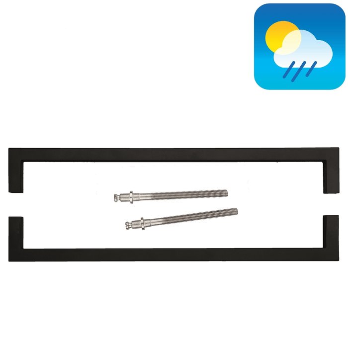 HDD Poignée de porte noire CUBICA 20/500 - Structure UV - paire pour épaisseur de porte >3 CM