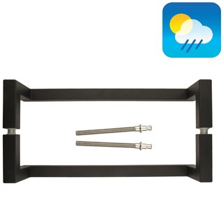 HDD Black door handle SQUARE D 20/300 - UV Structure - pair for door thickness >3 CM