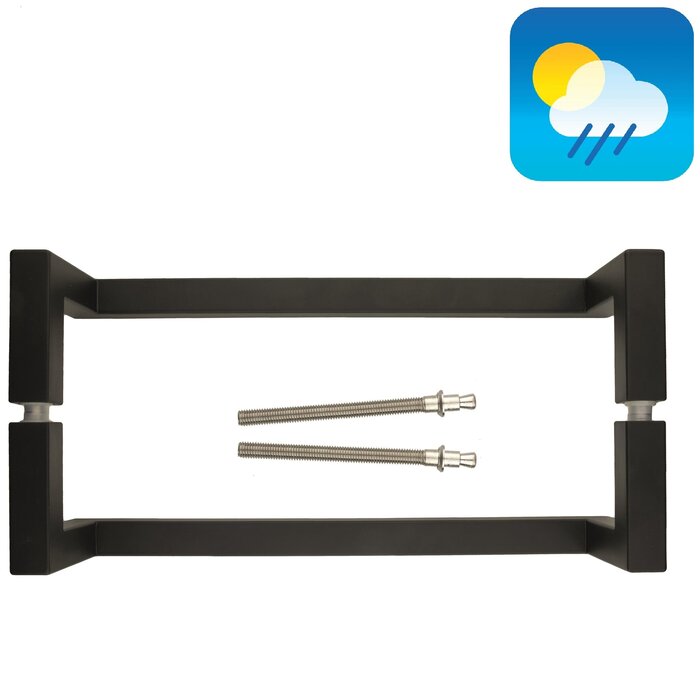 HDD Poignée de porte noire SQUARE D 20/300 - Structure UV - paire pour épaisseur de porte >3 CM