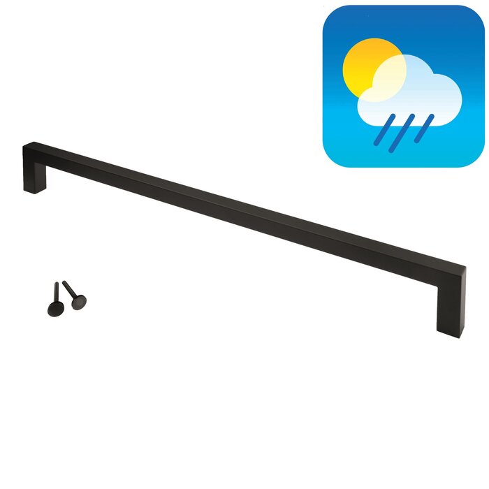 HDD Black door handle CUBICA 20/800 - UV Structured coating with continuous attachment