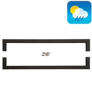 HDD Schwarzer Türgriff CUBICA 20/800 - UV-Struktur - Paar für Glas