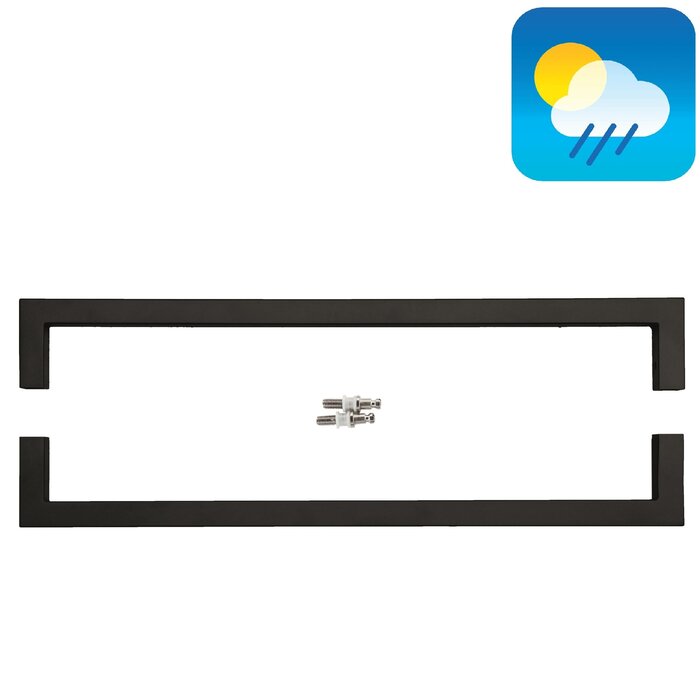 HDD Black door handle CUBICA 20/800 with UV Structure coating - pair for glass