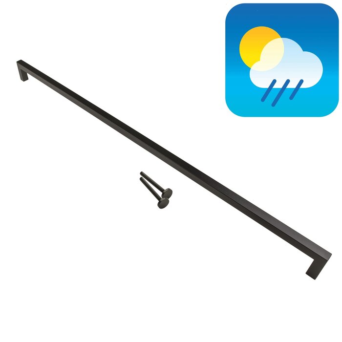 HDD Schwarzer Türgriff CUBICA 20/1000 - UV-Strukturlack mit durchgehender Befestigung