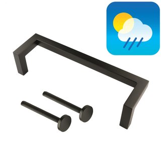 HDD Black door handle SQUARE D 20/300 - UV Structure - Through mounting