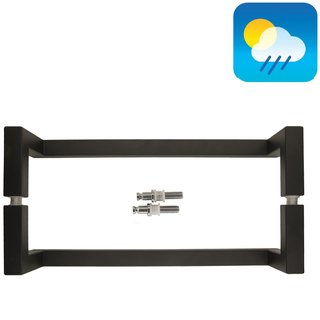 HDD Poignée de porte noire SQUARE D 20/500 - Structure UV - paire pour verre