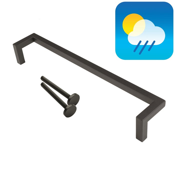 HDD Black door handle SQUARE D 20/500 - UV Structured coating with continuous attachment