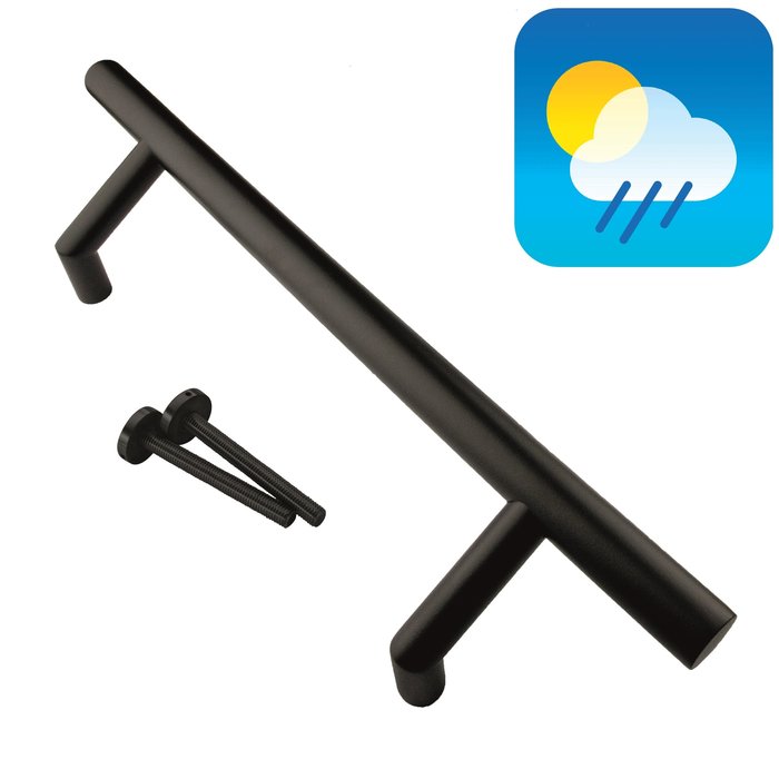 HDD Black door handle STCOT 25/300/460 - UV Structure coating with continuous attachment