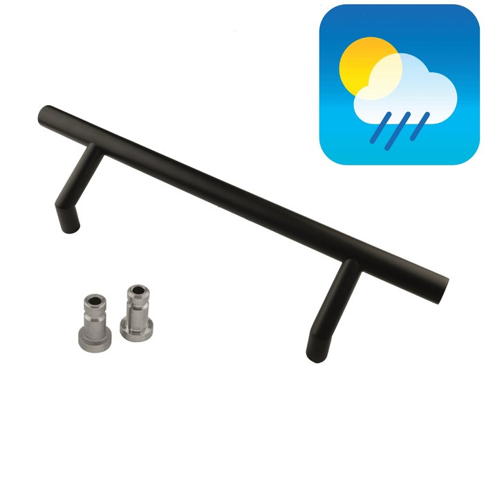 HDD Poignée de porte noire STCOT 25/300/460 - Revêtement UV Structure avec montage en aveugle