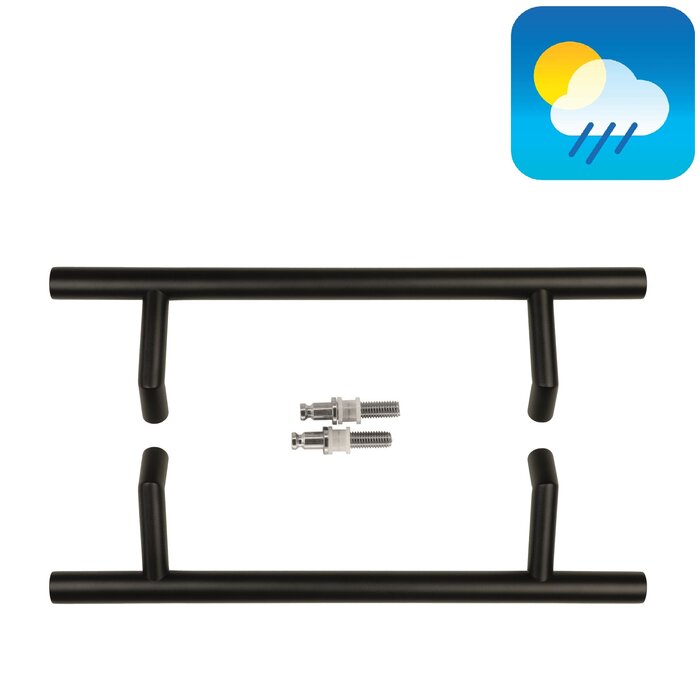 HDD Zwarte deurgreep STCOT 25/300/460 - UV Structuur -paar voor glas