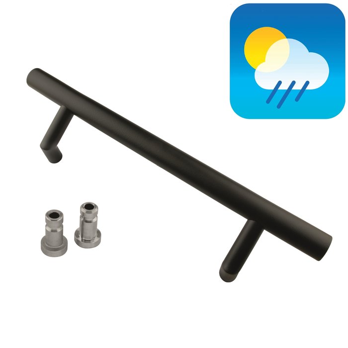 HDD Poignée de porte noire STCOT 32/300/460 - Revêtement UV Structure avec montage en aveugle