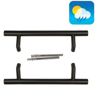 HDD Poignée de porte noire STCOT 32/300/460 - Structure UV - la paire pour épaisseur de porte >3 CM
