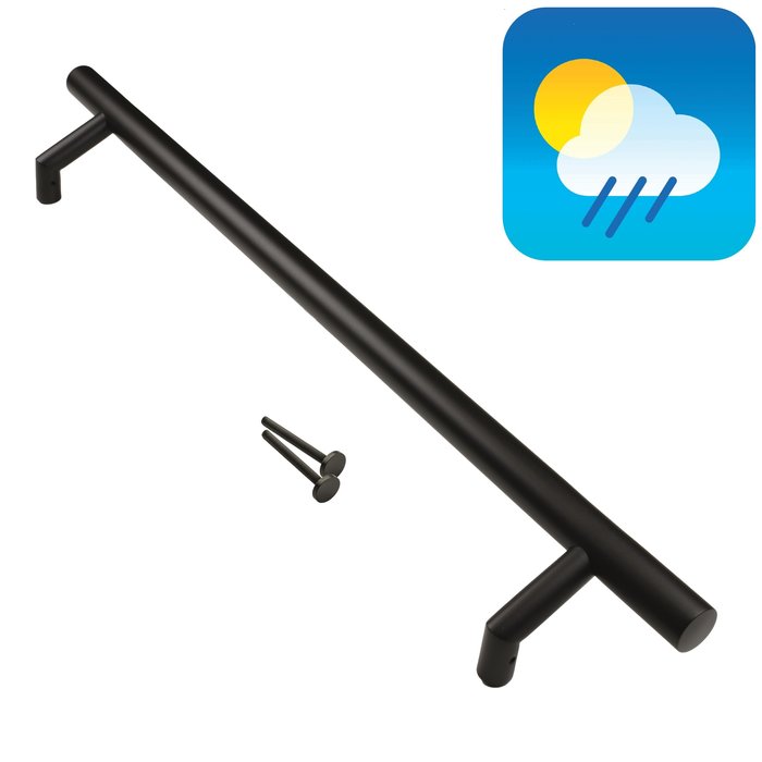 HDD Schwarzer Türgriff STCOT 32/650/810 - UV-Strukturlackierung mit durchgehender Befestigung