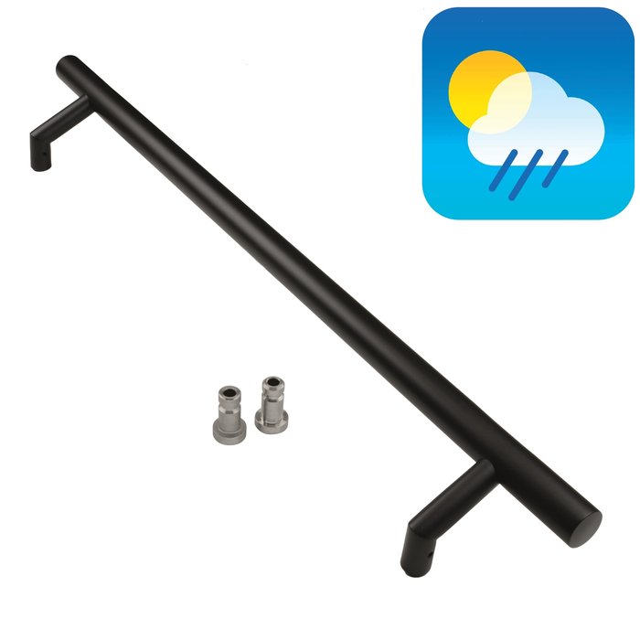 HDD Zwarte deurgreep  STCOT 32/650/810 - UV Structuur coating met blinde bevestiging