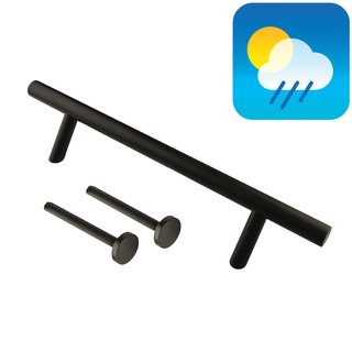 HDD Zwarte deurgreep ST 25/300/460 - UV Structuur - Doorgaande montage