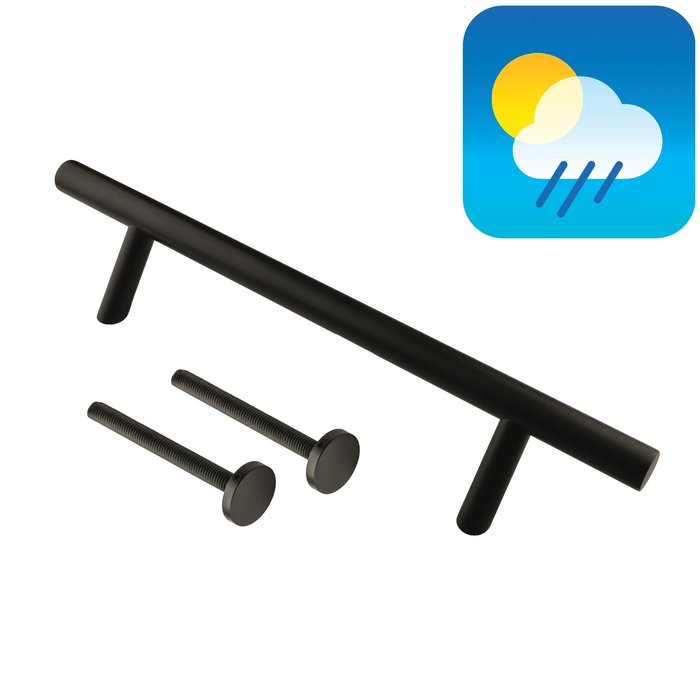 HDD Black door handle ST 25/300/460 - UV Structured coating with continuous mounting