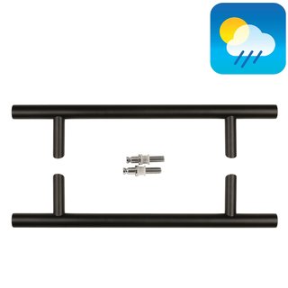 HDD Zwarte deurgreep ST 25/300/460 - UV Structuur -paar voor glas