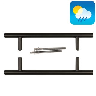HDD Zwarte deurgreep ST 25/300/460 - UV Structuur - paar voor deurdikte >3 CM