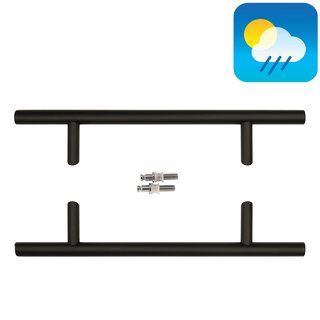 HDD Zwarte deurgreep ST 25/300/500- UV Structuur -paar voor glas