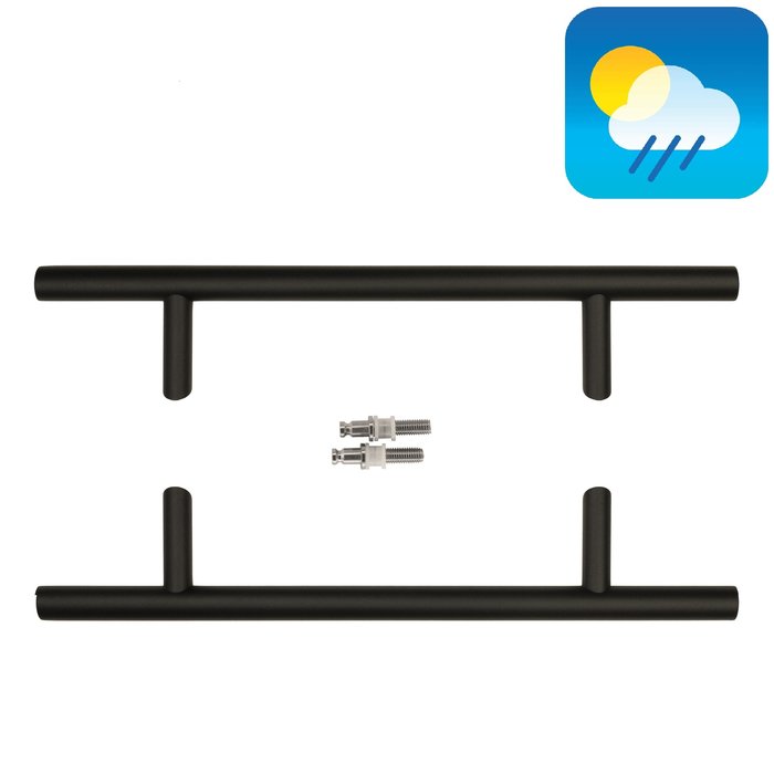 HDD Zwarte deurgreep ST 25/300/500 - UV Structuur -paar voor glas