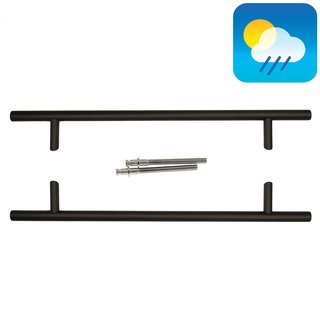 HDD Zwarte deurgreep ST 25/500/700 - UV Structuur - paar voor deurdikte >3 CM