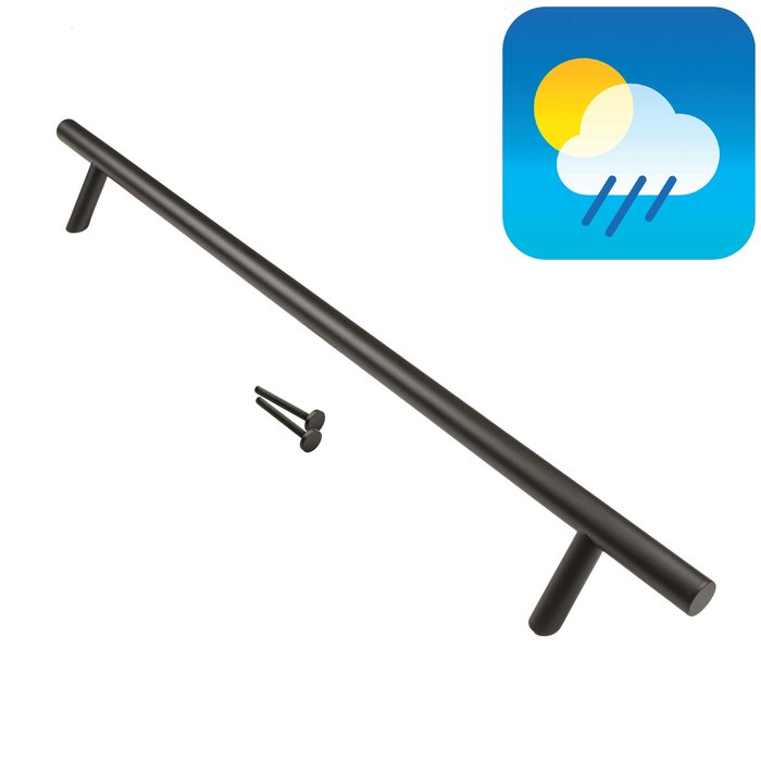 HDD Zwarte deurgreep  ST 25/650/810 - UV Structuur coating met doorgaande bevestiging