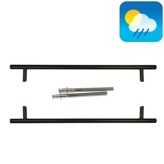 HDD Schwarzer Türgriff ST 25/650/810 - UV-Struktur - Paar für Türstärke >3 CM
