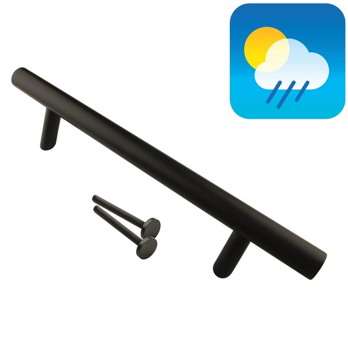 HDD Black door handle ST 32/300/460 - UV Structured coating with continuous mounting