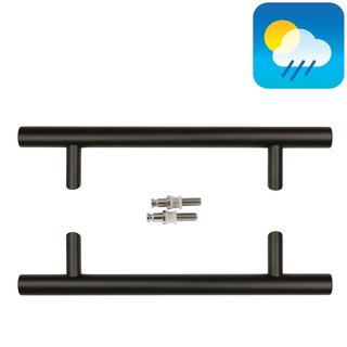 HDD Schwarzer Türgriff ST 32/300/460 - UV-Struktur - Paar für Glas