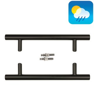 HDD Zwarte deurgreep ST 32/300/500 - UV Structuur -paar voor glas