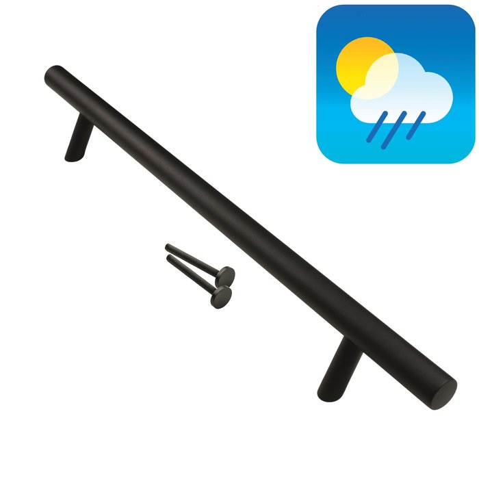 HDD Black door handle ST 32/500/700 - UV Structured coating with continuous attachment